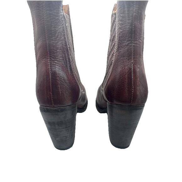 Bed Stu Insight Distressed Leather Cobbler Stacked Heel Boots Women's Size 7 - Picture 3 of 9
